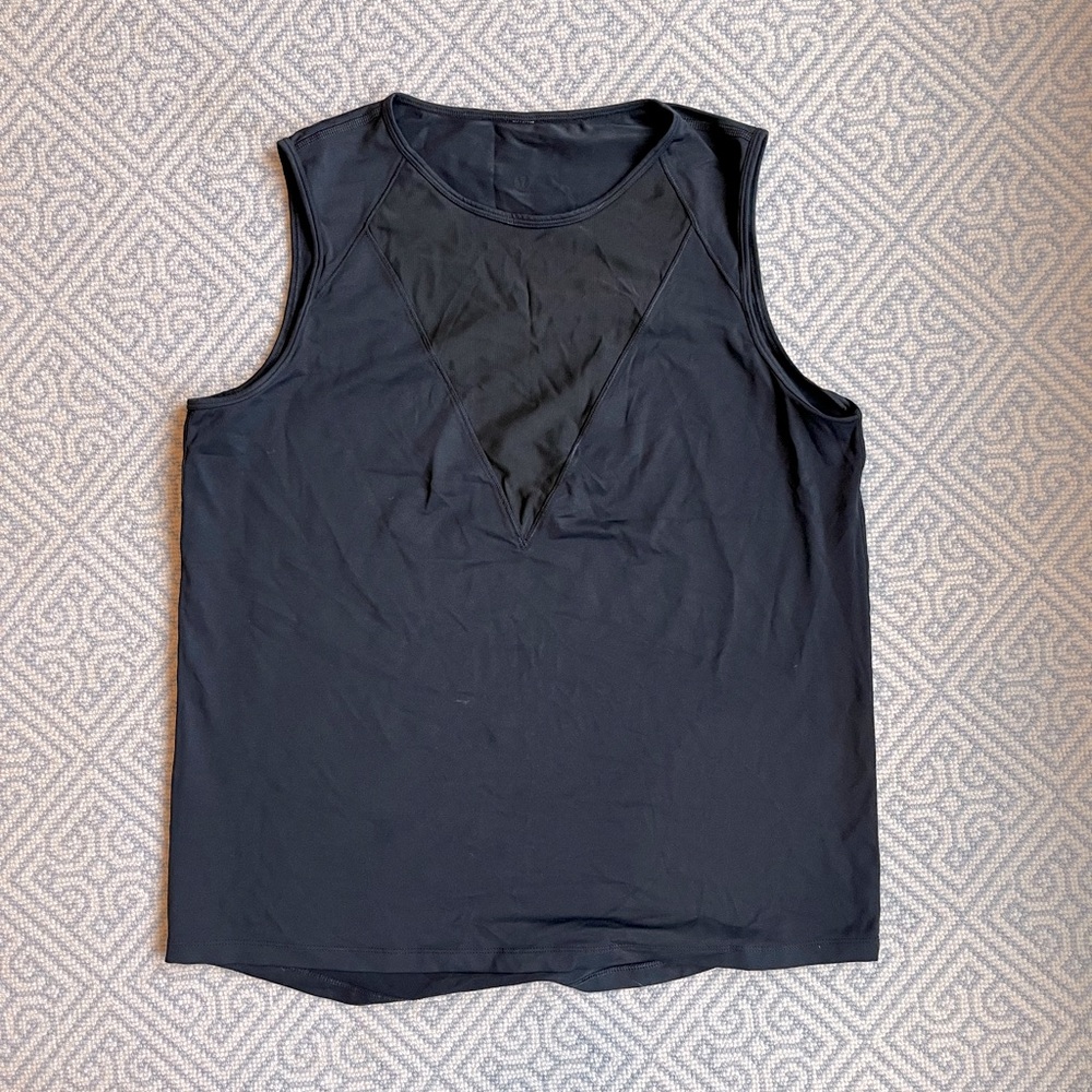 Lululemon Black Plank Tank with mesh V